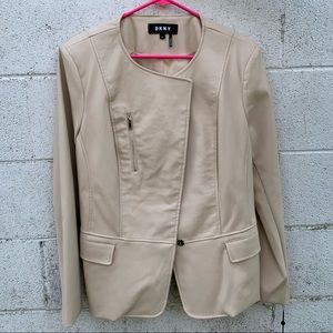 DNKY tan colored leather jacket
